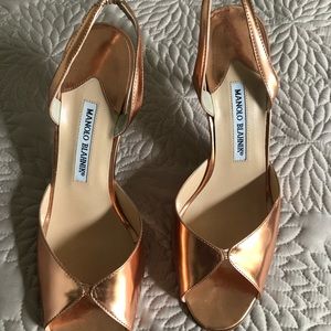 Manolo blahnik  rose gold 3/12 heel